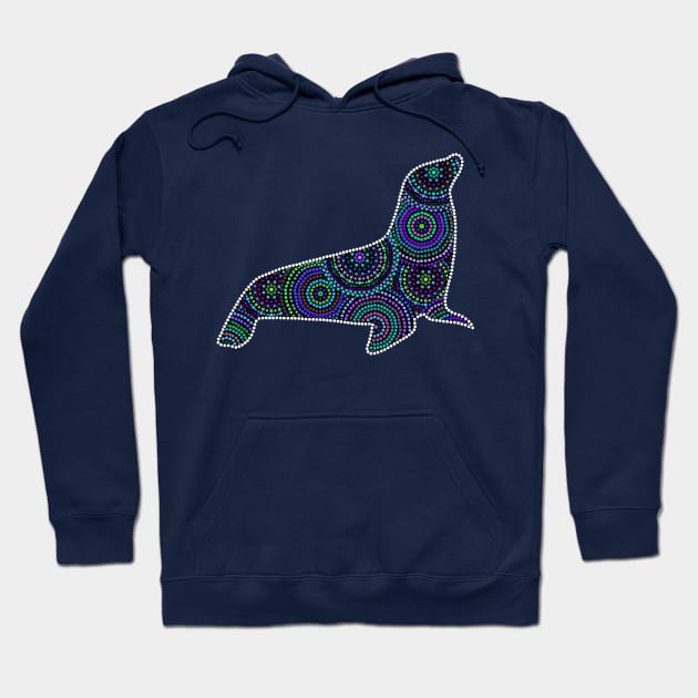 Dot Mandala - Sea Lion Hoodie by GeoCreate